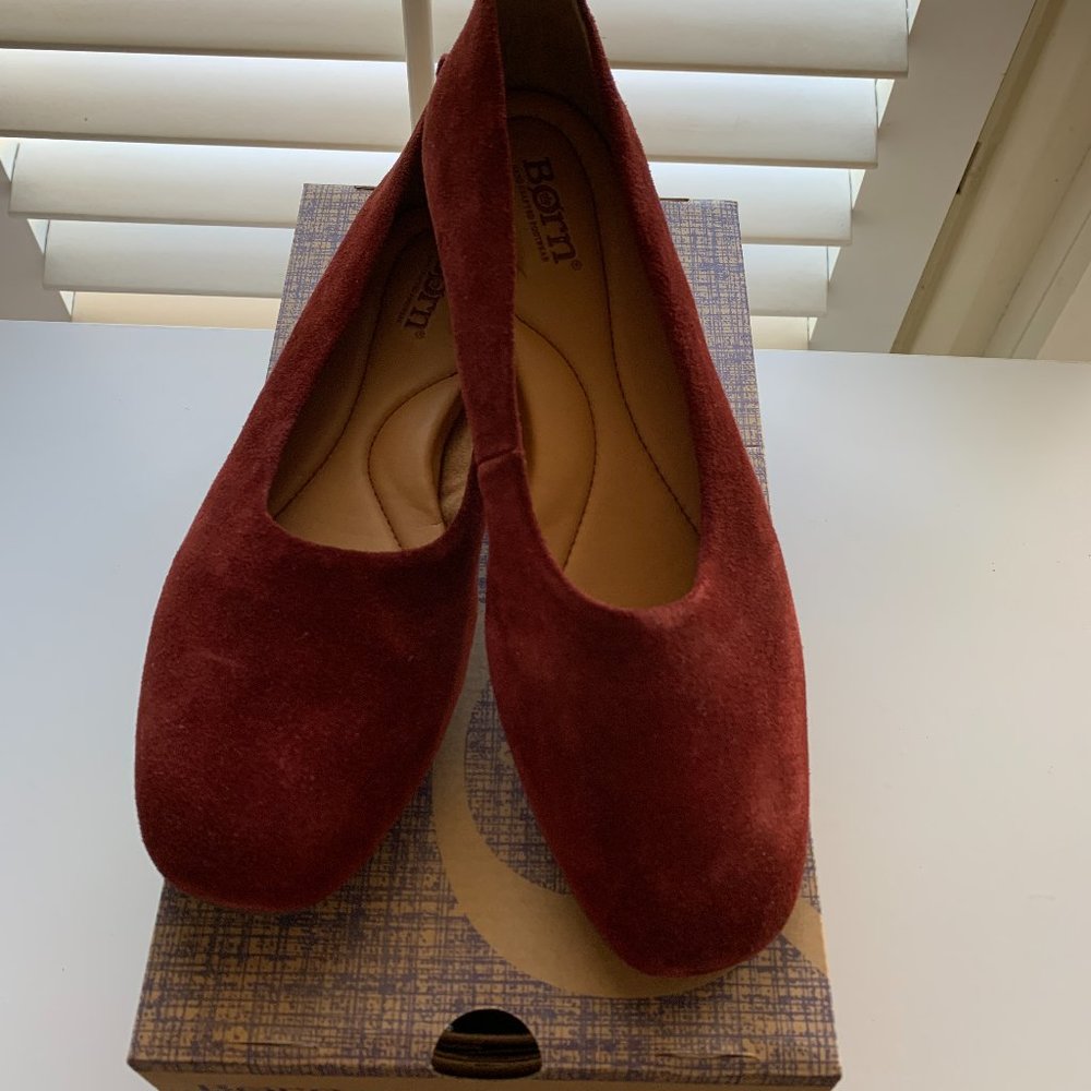 Borne Dark Red Suede Loafers